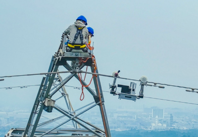 高空作业安全带护航杭州亚运电网检修人员安全